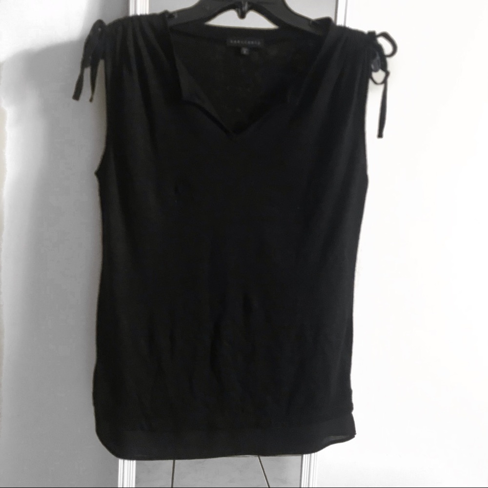 Sanctuary Black shoulder  tie T-shirt